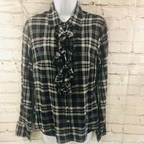 💫EUC💫Converse Button Up Long Sleeves w/ Ruffles - Women Top💫 - Picture 5 of 8